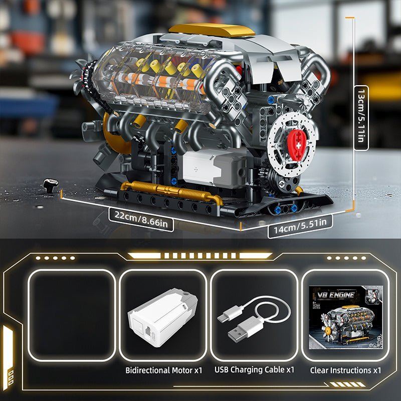 Functional V8 Engine Model | 691pcs