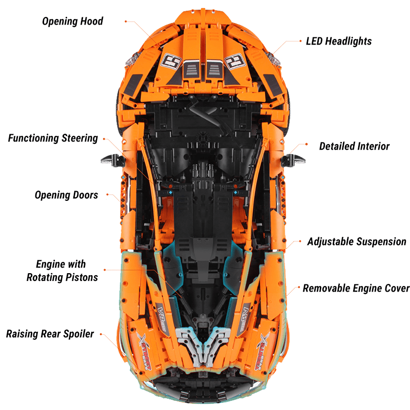 Orange Hybrid Hypercar P1 | 3228pcs