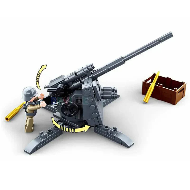 Military WW2 Normandy Landing 88MM Anti-Tank Gun | 115pcs