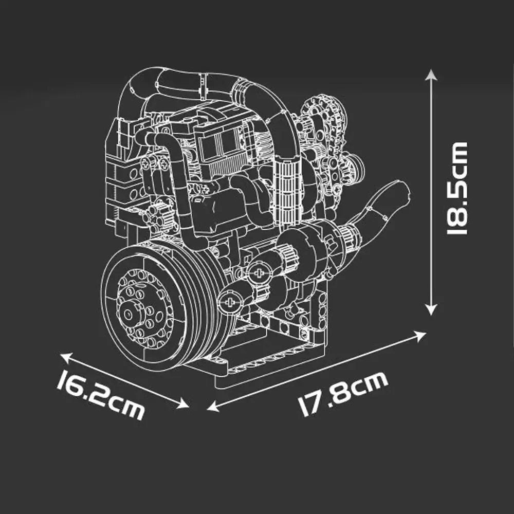 V8 Supercar Engine Kit | 739pcs