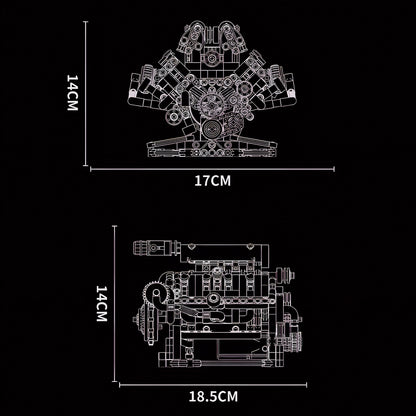 Motorised V8 Engine | 664pcs