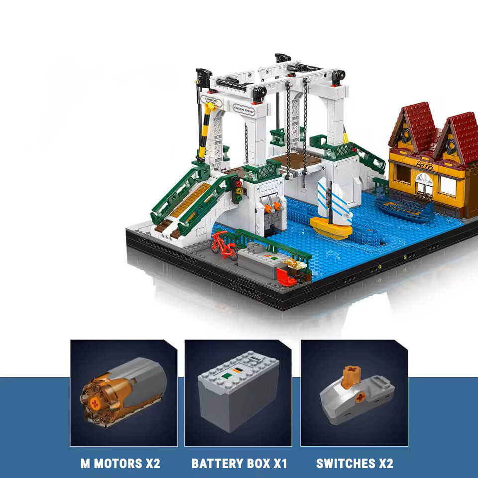 Motorized Nordic Drawbridge | 2065pcs