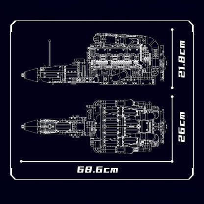 The Ultimate Chrome 5.5L V8 Engine & Gearbox 2898pcs