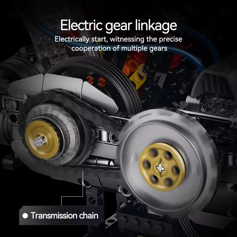 American Motorcycle V-Twin Engine | 867pcs