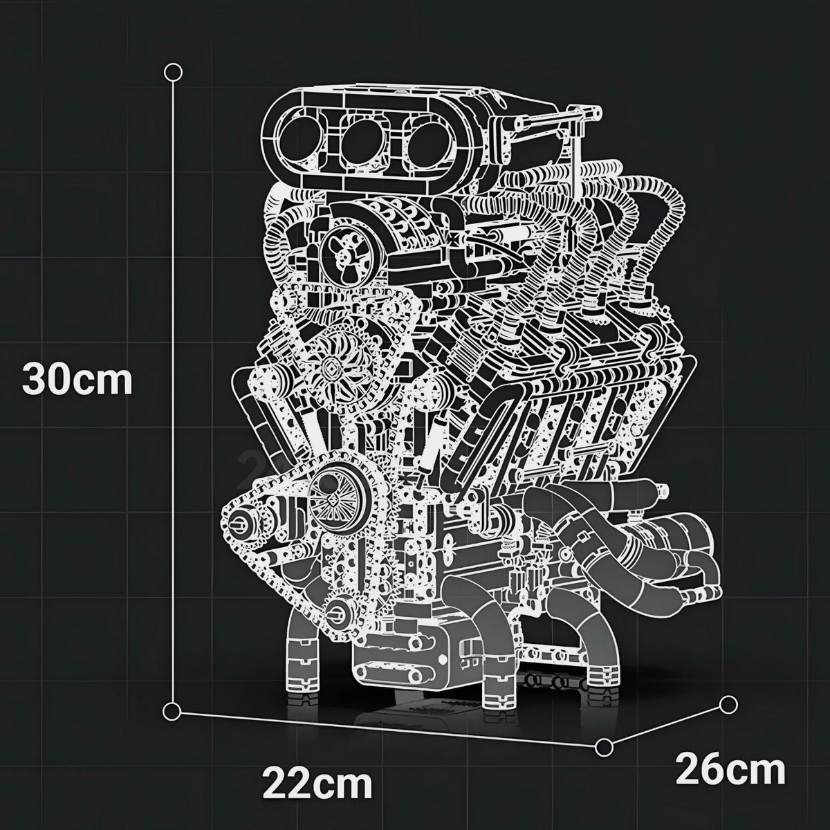 Supercharged V8 American Engine | 2348pcs