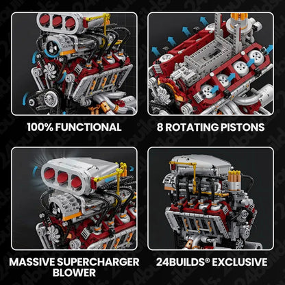 Supercharged V8 American Engine | 2348pcs