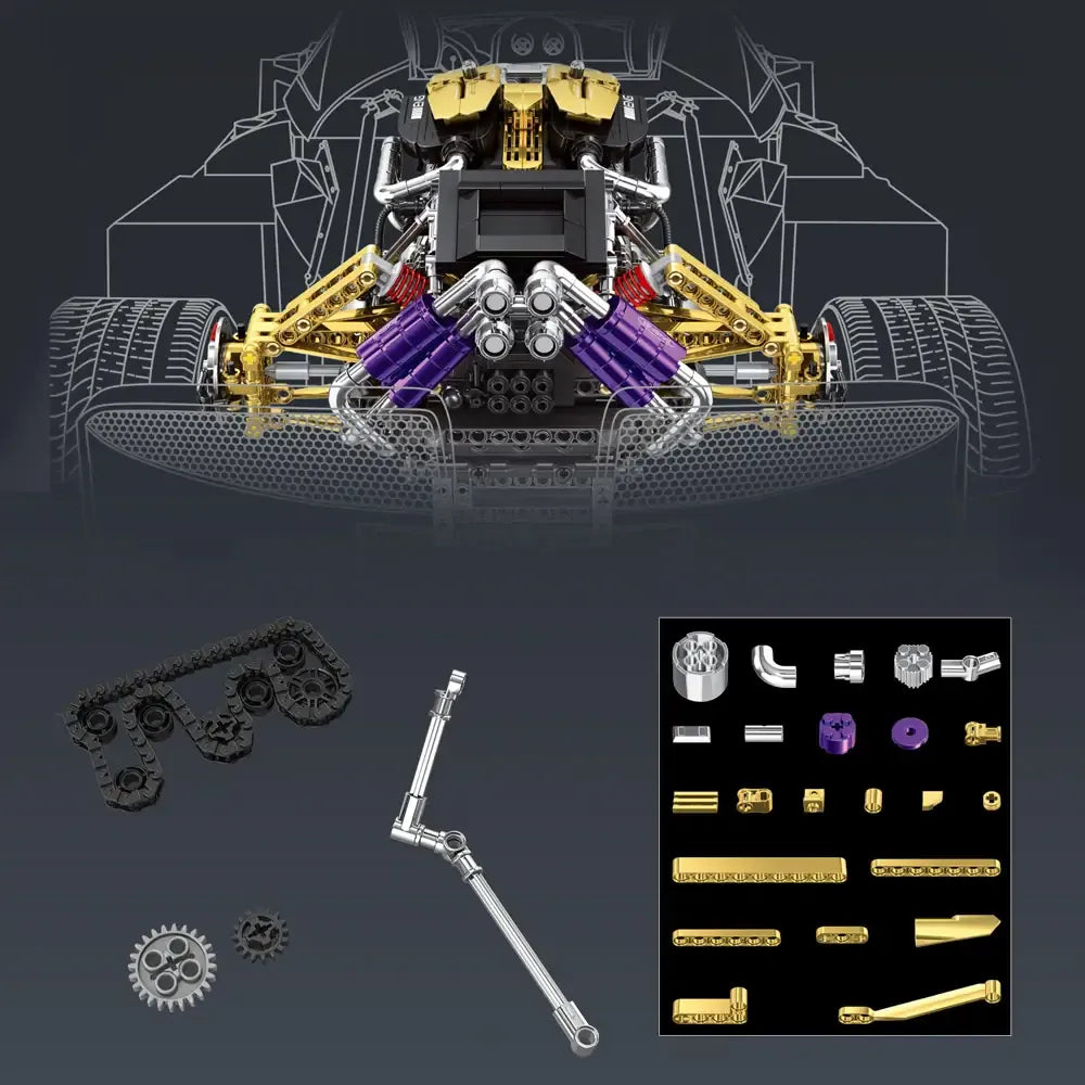 Twin-Turbo V12 Hypercar Powertrain | 1602pcs
