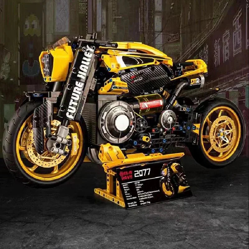 Cyberpunk Neon Street Bike | 1981pcs