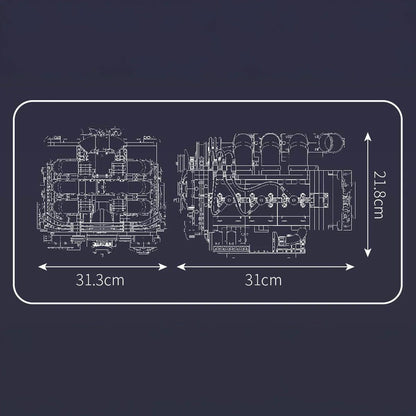 Functional Flat 6 Boxer Engine | 2374pcs