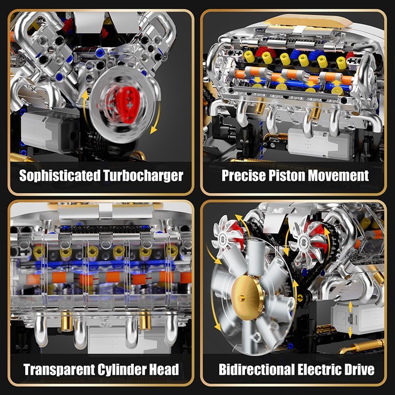 Functional V8 Engine Model | 691pcs