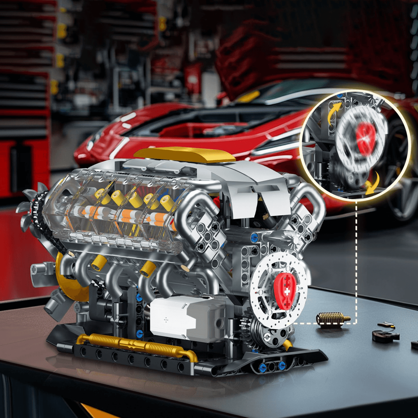 Functional V8 Engine Model | 691pcs