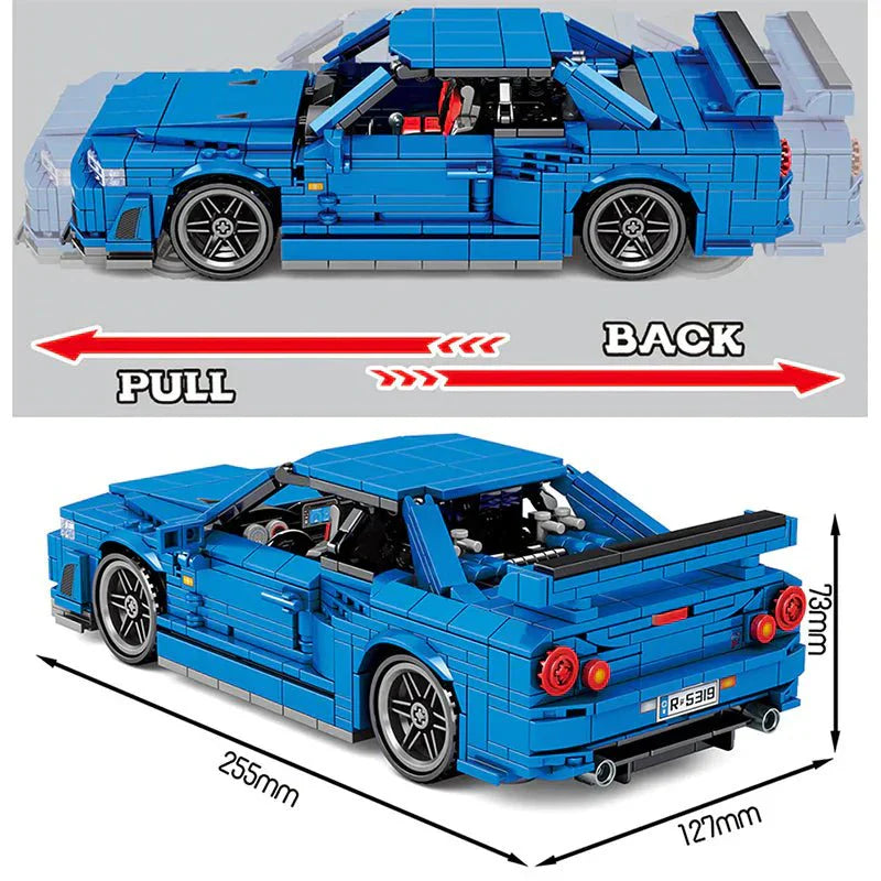 JDM R34 Twin-Turbo Street Legend | 833pcs