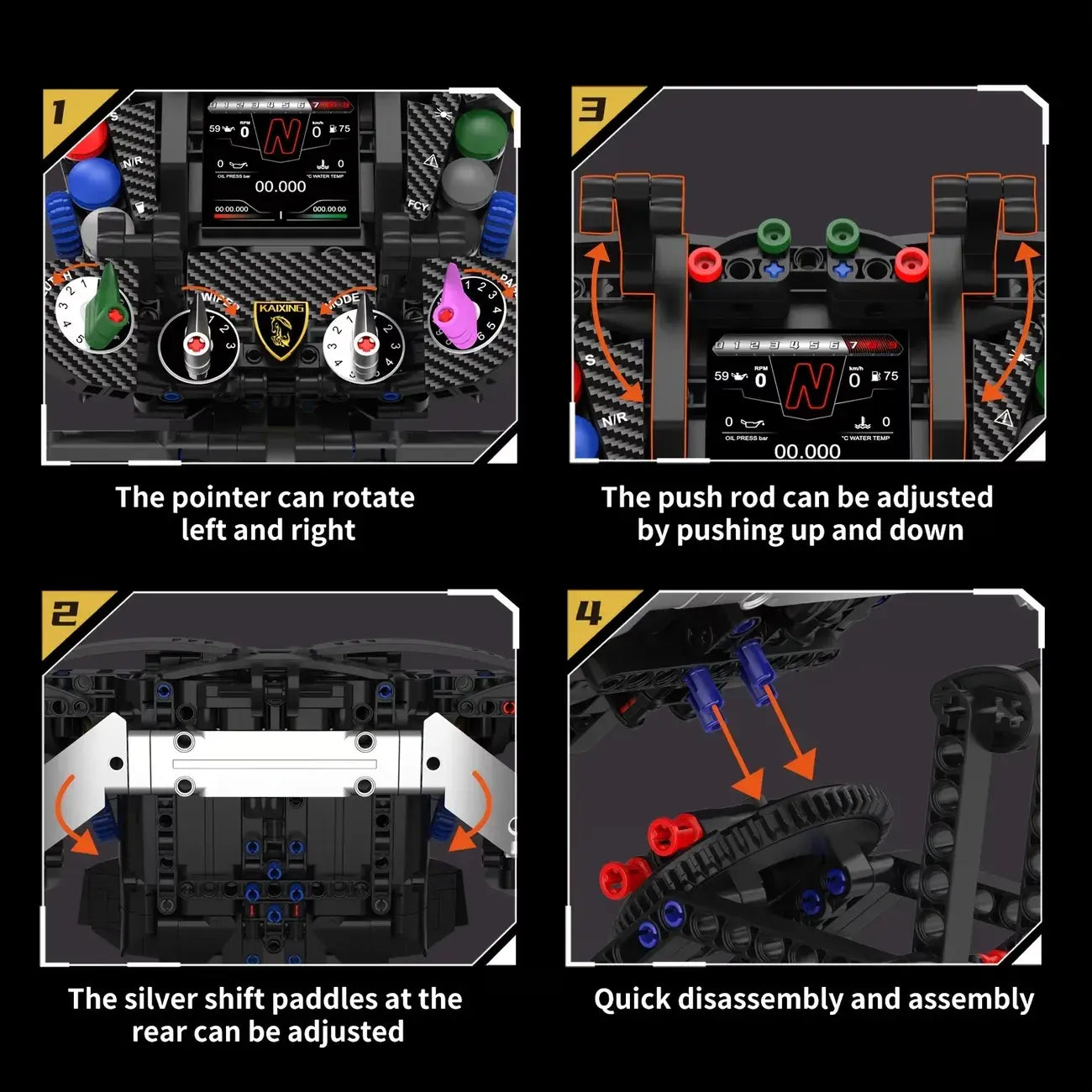1:1 Lambo Supercar Steering Wheel | 984pcs