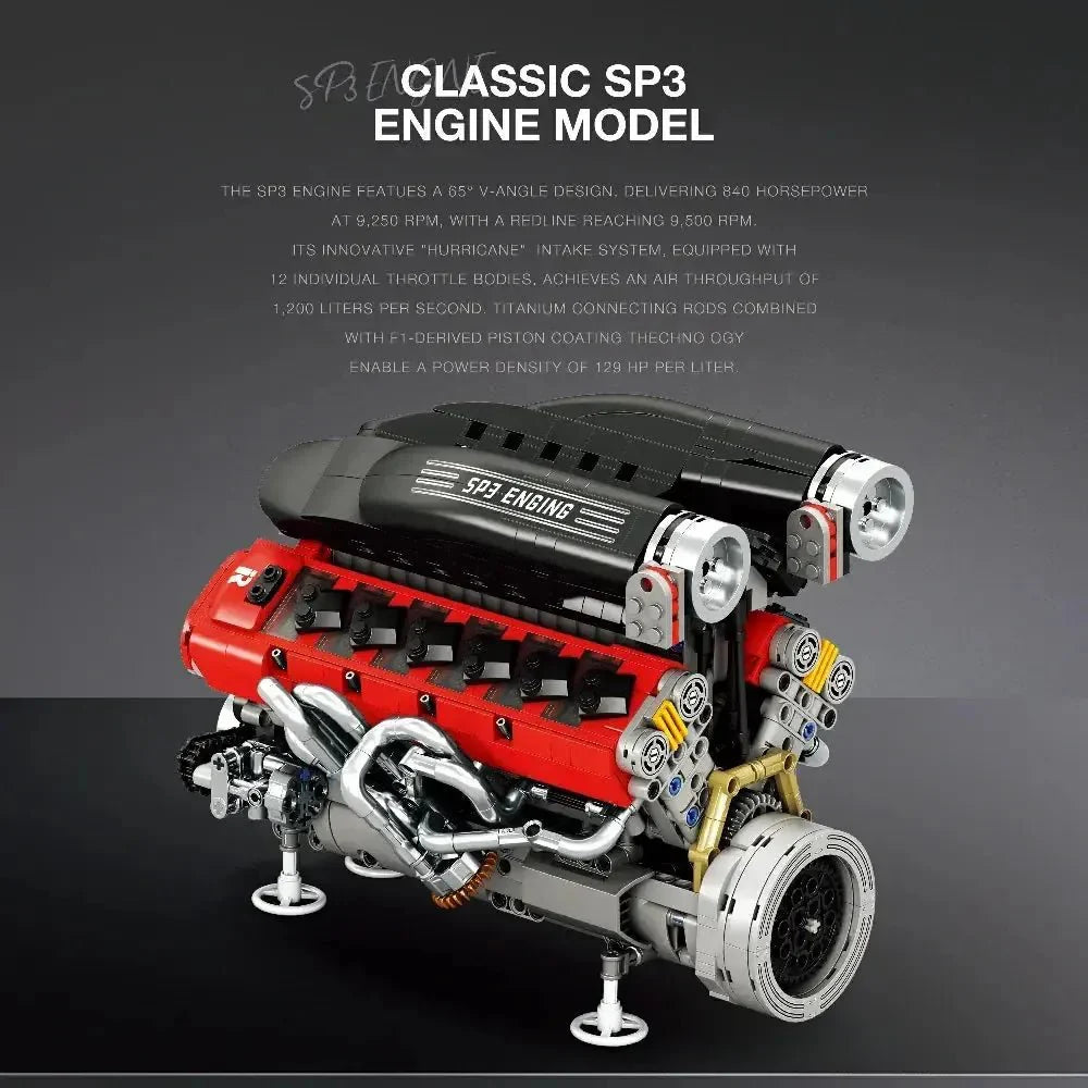Italian V12 6.5 SP3 Engine | 1240pcs