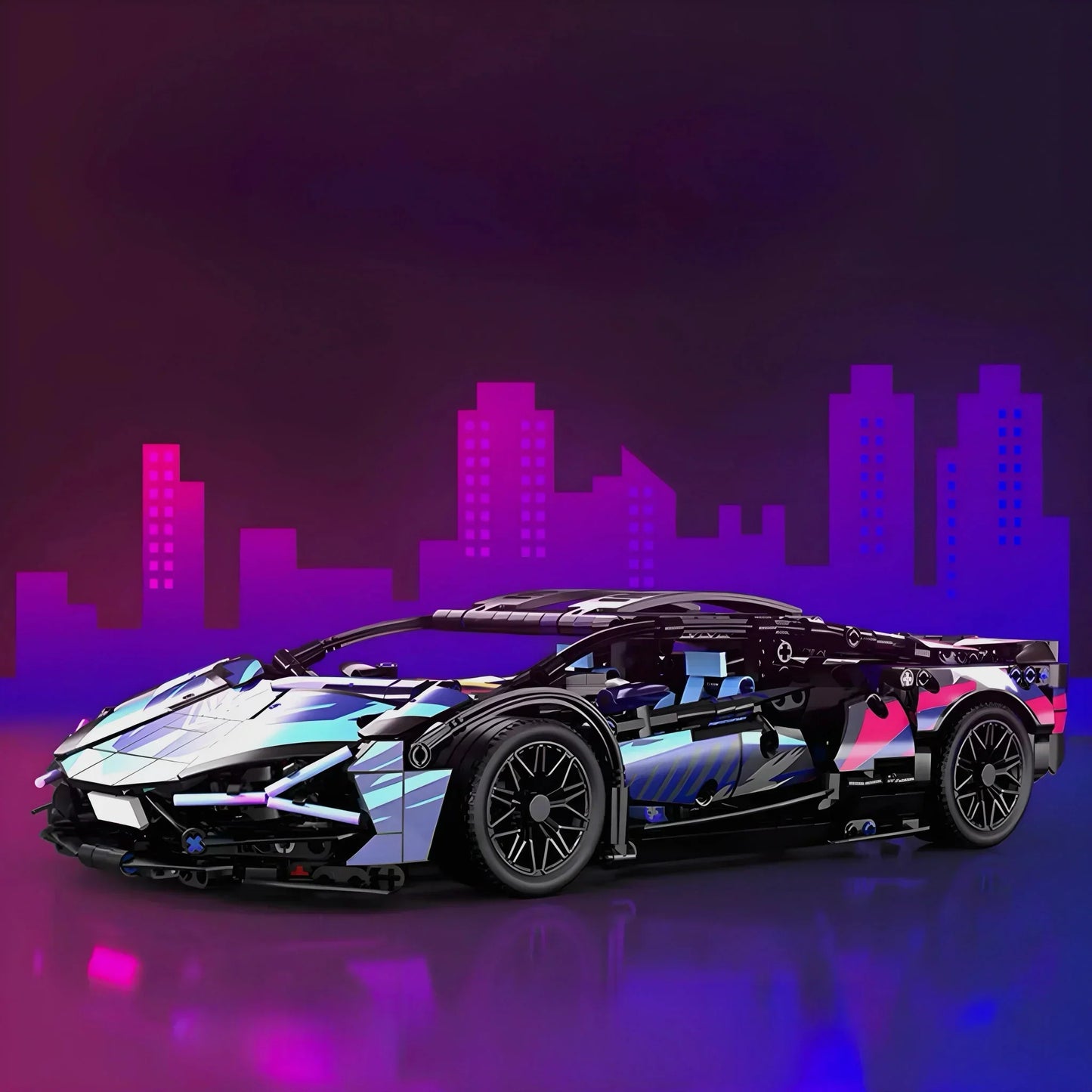 Cyberpunk Hybrid V12 Supercar | 1314pcs