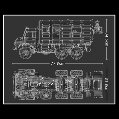 Remote Controlled 6 Wheeled Unimog 6689pcs