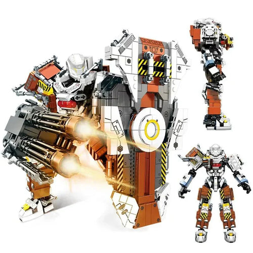 Mecha MU2 Heavy Defense White Shark Robot Bricks Toy | 1495pcs
