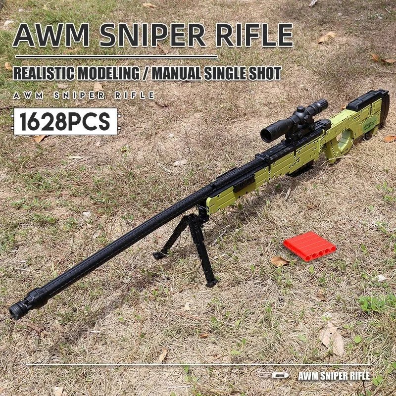 Military AWM Sniper Rifle Gun | 1628pcs
