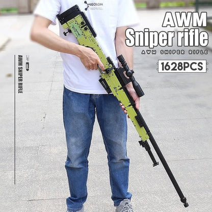 Military AWM Sniper Rifle Gun | 1628pcs