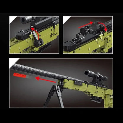 Military AWM Sniper Rifle Gun | 1628pcs