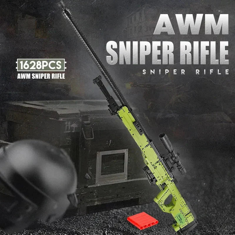 Military AWM Sniper Rifle Gun | 1628pcs