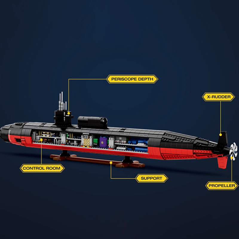 Military Los Angeles-Class SSN Submarine | 2987pcs – Motor Builds