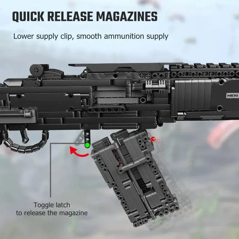 Military MK14 Battle Assault Rifle | 1606pcs – Motor Builds