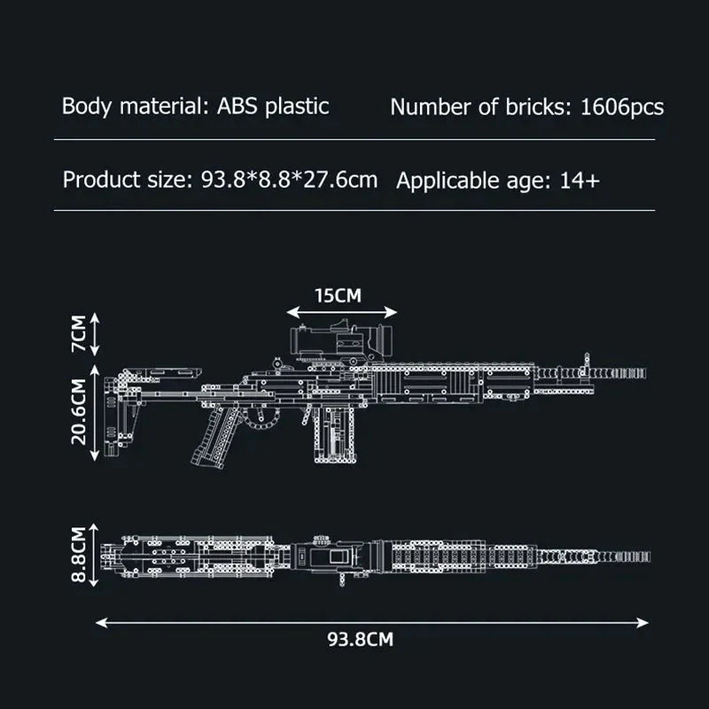 Military MK14 Battle Assault Rifle | 1606pcs – Motor Builds