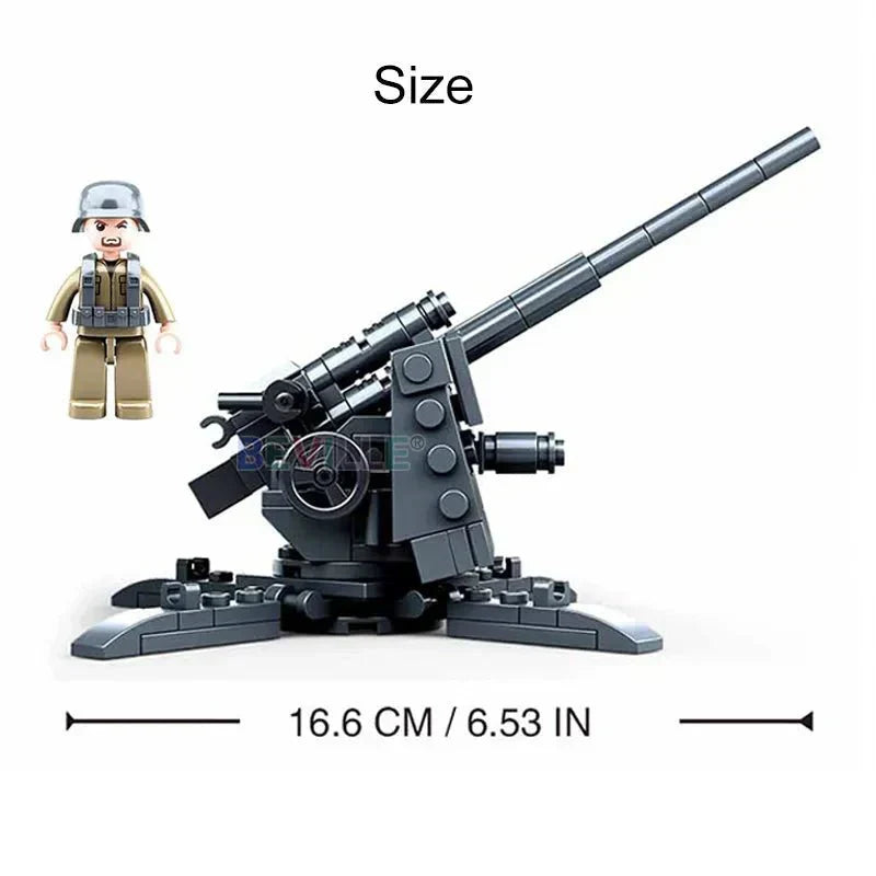 Military WW2 Normandy Landing 88MM Anti-Tank Gun | 115pcs