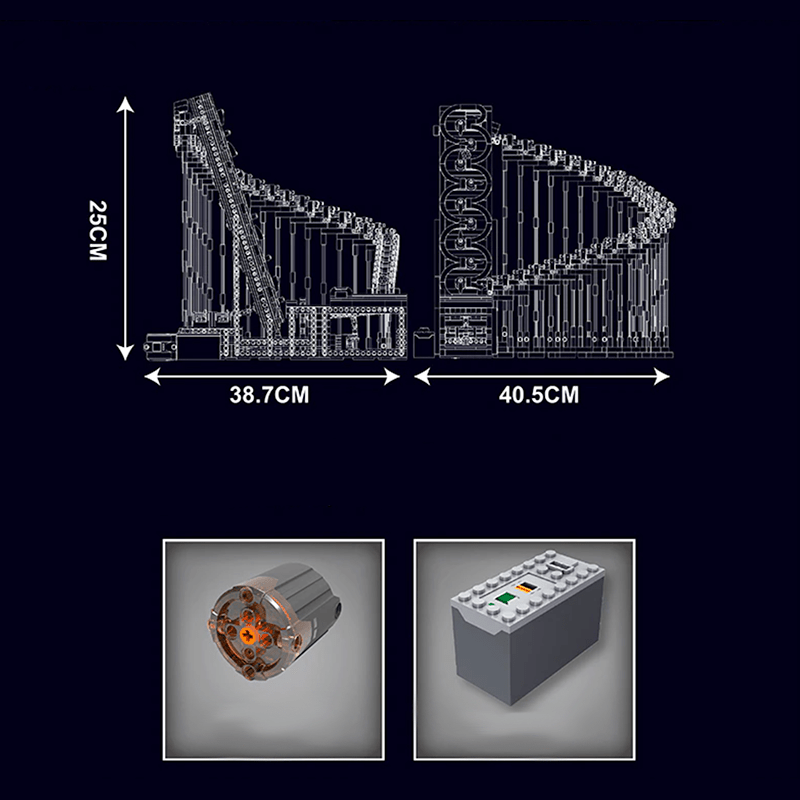 Motorised GBC Harp Track Marble Run | 1508pcs