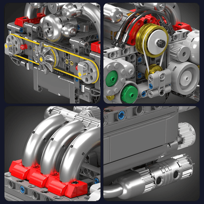 Motorized Flat-6 Boxer Engine | 608pcs
