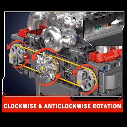 Motorized Flat-6 Boxer Engine | 608pcs