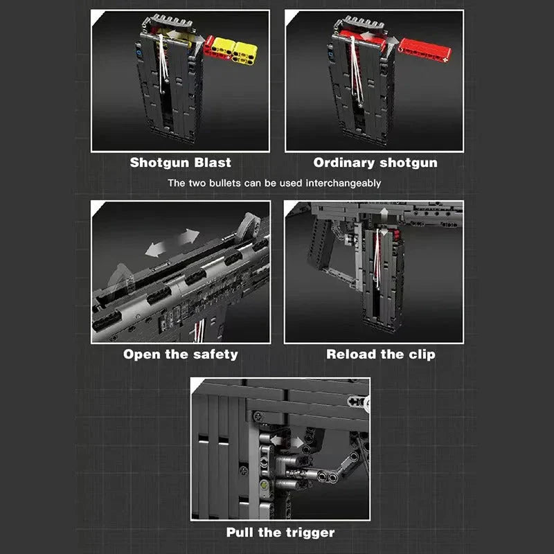 Motorized MPSAA-12 Assault Rifle | 1680pcs
