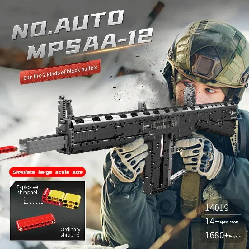 Motorized MPSAA-12 Assault Rifle | 1680pcs