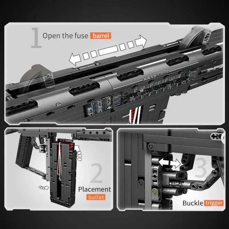 Motorized MPSAA-12 Assault Rifle | 1680pcs