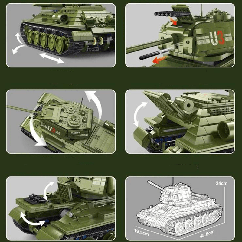 Remote Controlled T34 Tank | 2051pcs