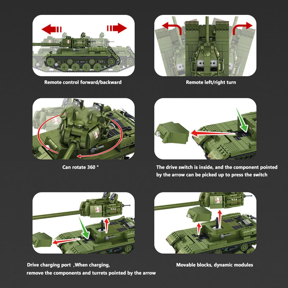 STALIN II JS-2 Heavy Tank with Power Functions
