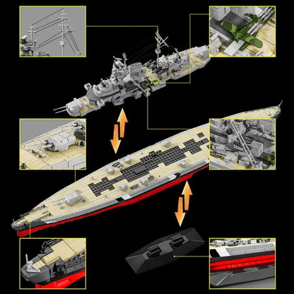 WWII Battleship 1940 | 2686pcs